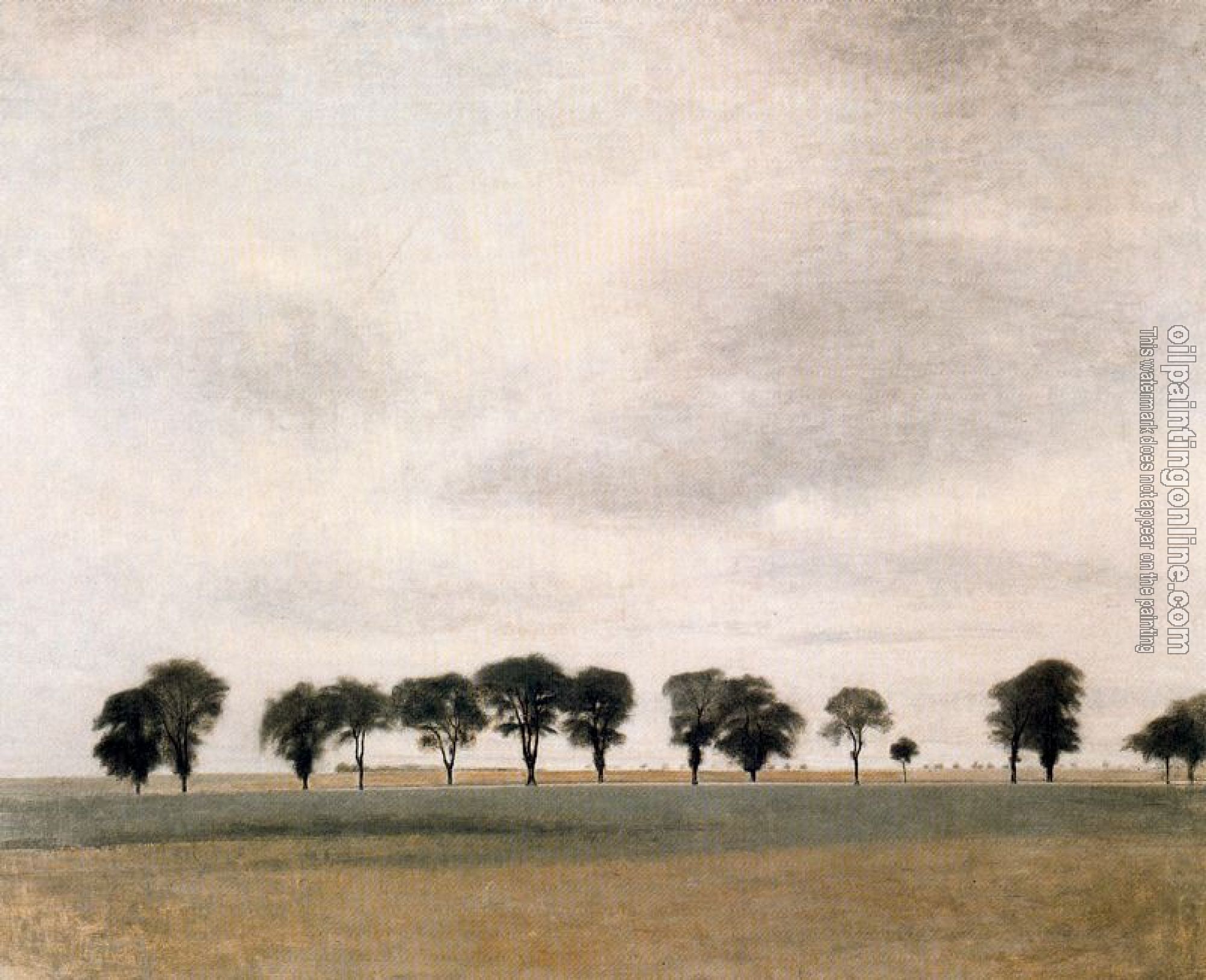 Vilhelm Hammershoi - Landscape, Kongevejen near Gentofte